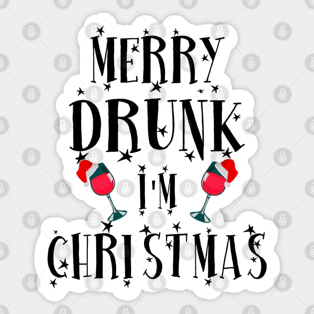 Merry Drunk. I'm Christmas. Funny Christmas Mask. Sticker by KsuAnn